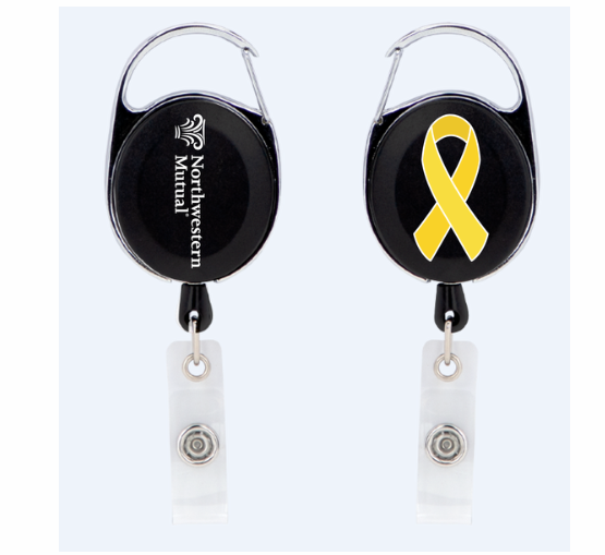 Oval Metal/Plastic Carabiner Retractable Badge Reel